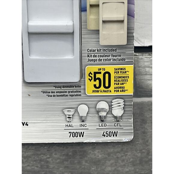 Legrand Pass & Seymour Wide Slide Dimmer Single Pole WSCL450TCCCV4. {9}. - Picture 5 of 16